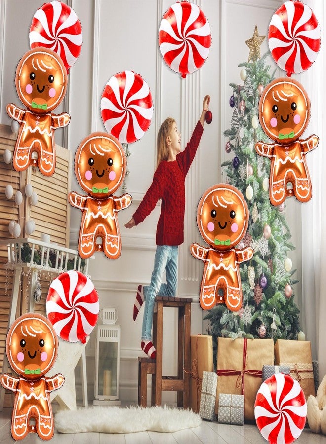 Tagberoy 11PCS Large Gingerbread and Candy Balloons Set - Red Foil Balloons for Christmas Party Decorations - Image 3